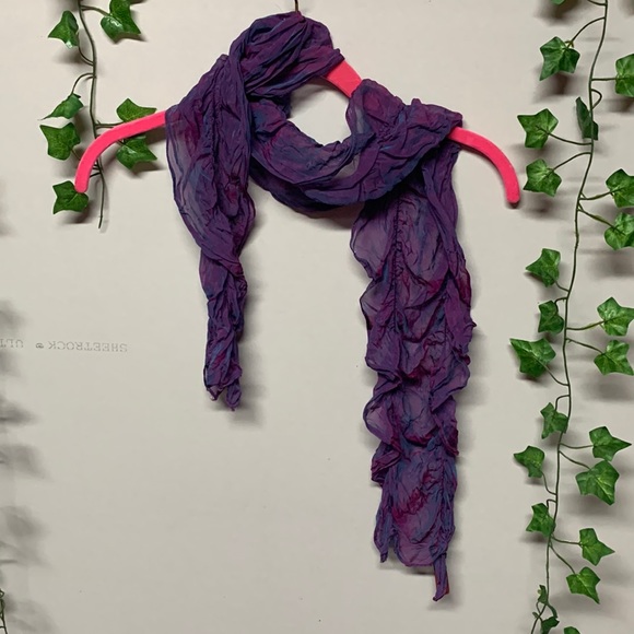 Purple/Pink Shimmering Silk Designer Scarf - Picture 2 of 2
